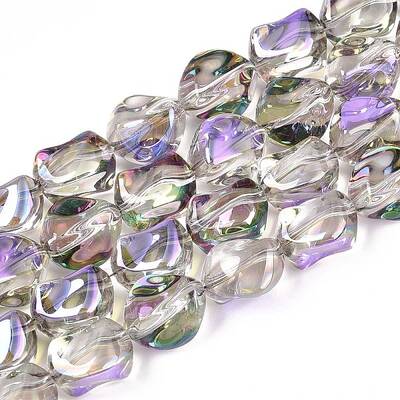 Electroplate Transparent Glass Beads Strands