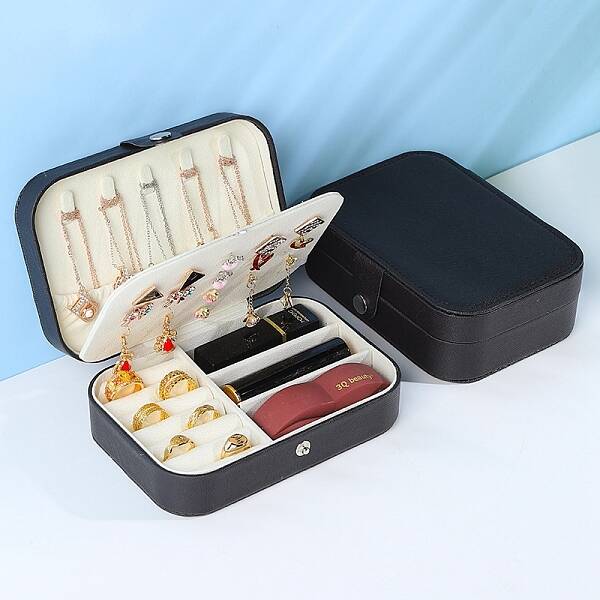 Double Layer PVC Jewelry Organizer Case