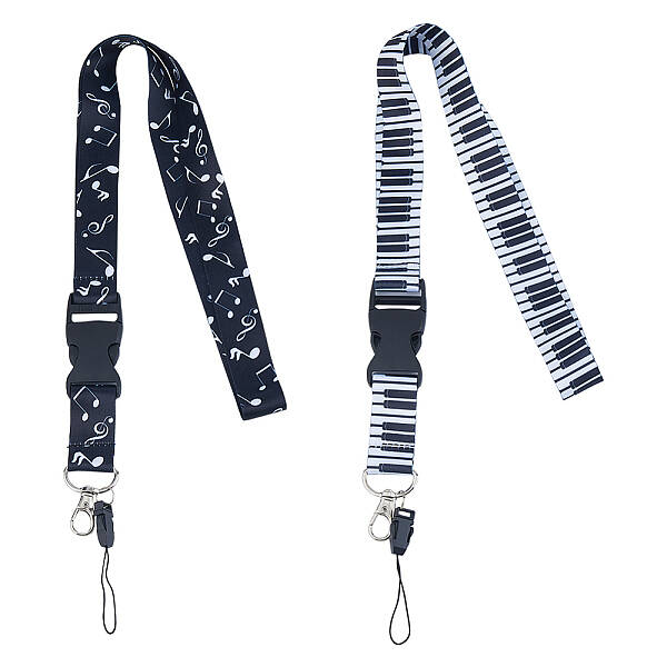 2Pcs 2 Colors Adjustable Mobile Phone Lanyard