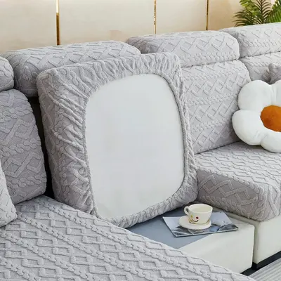 1 Piece Solid Geometric Textured Couch Cover, Soft Comfortable Sofa Cushion Cover, Household Living Room Supplies for Home De...