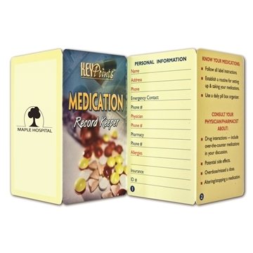 500 Customized Key Point: Medication Record Keeper - Fold-Up Guide
