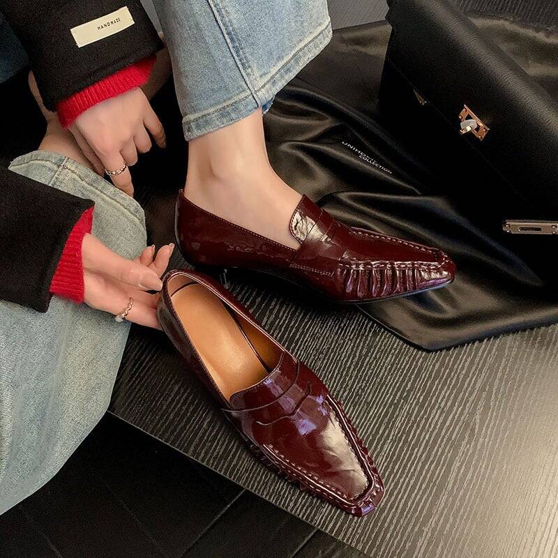 CHIKO Jendayi Pointy Toe Kitten Heels Loafers Shoes