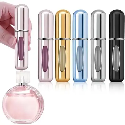 2024 Outdoor Refillable Perfume Atomizer Bottle, 5 Counts Portable 5ml Mini Empty Perfume Spray Bottle, Pump Perfume Dispense...