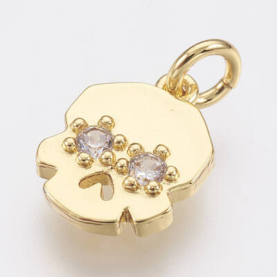 Brass Micro Pave Cubic Zirconia Charms