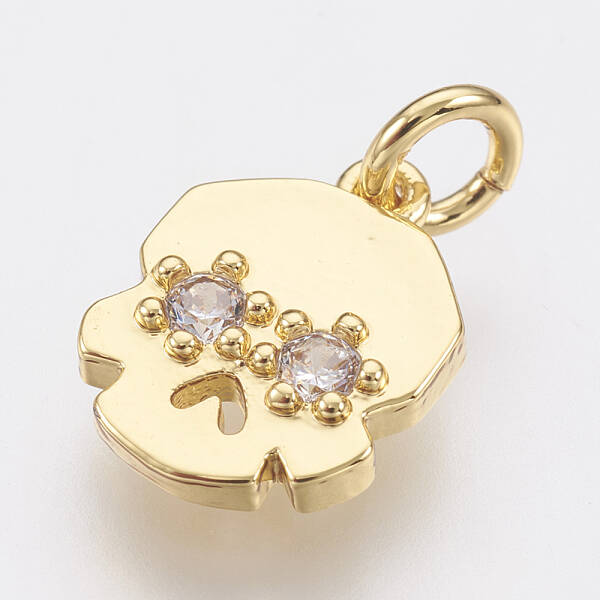 Brass Micro Pave Cubic Zirconia Charms