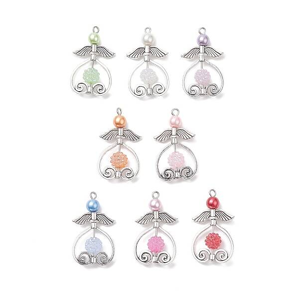 Glass Pearl Bead Angel Pendants