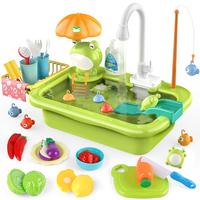 Dreamon Play Sink with Running Water, Fun Kitchen Toys with Water Circulation, Pool Floating Fishing Game,Educational Kitchen...