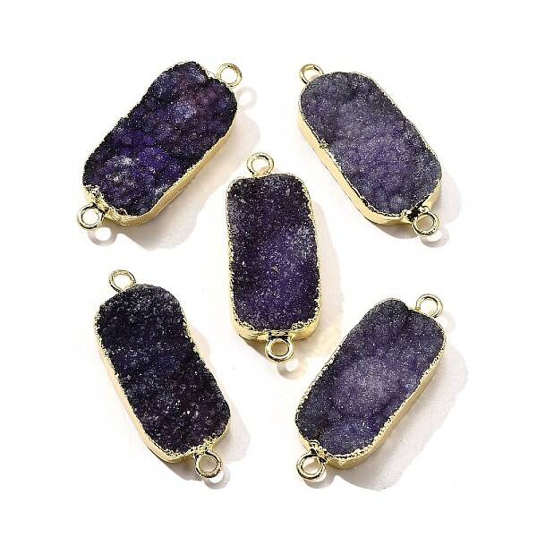 Natural Dyed Quartz Crystal Links Connector Charms