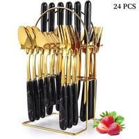 Stainless Steel Cutlery Set, 24pcs/set Including Spoons, Forks and Knives, Kitchen Utensils for Dinner Party, Outdoor, Home U...