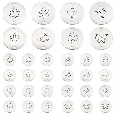 32Pcs 8 Style 304 Stainless Steel Links Connectors