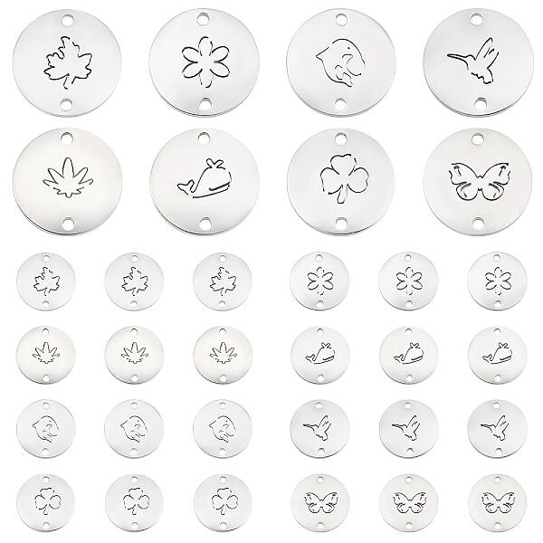 32Pcs 8 Style 304 Stainless Steel Links Connectors