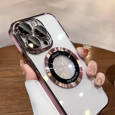 Transparent TPU Phone Case, 1 Count Anti-fall Fully Edged Mobile Phone Case, Shockproof Magnetic Clear Phone Cases for iPhone...