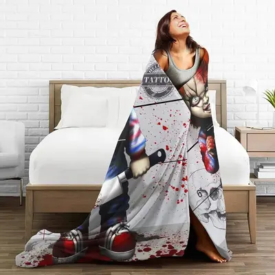 Halloween Horror Movie Throw Blanket , Ultra-Soft Micro Fleece Blanket, Soft Cozy Blankets for Bed Couch Bed Sofa Living Room...