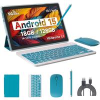 Android 15 Tablet, 10 Inch 18GB RAM+128GB ROM/ 2TB Expandable Tablet PC, Quad-core 2.0GHz Processor, 1280*800 10\