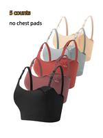 Solid Ribbed Adjustable Strap Wireless Bra, Comfort Fit Maternity Lingerie Bra for Women, Maternity Lingeries for All Seasons...