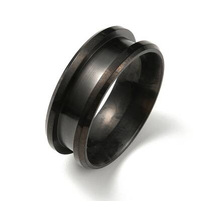 304 Stainless Steel Grooved Finger Ring Settings