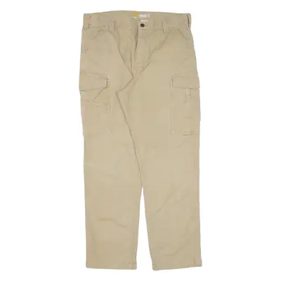 CARHARTT Cargo Workwear Mens Trousers Beige Relaxed Straight W36 L29