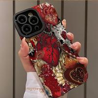 Floral Pattern Phone Case, Shockproof Phone Protective Cover, Phone Accessory Compatible with iPhone 16 15 14 13 12 11 Plus P...