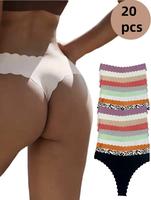 20pcs Of SeamlessWomen'S Underwear, Fan-shaped, Seamless Technology.The Fabric ls Light And Breathable, Suitable For VariousC...