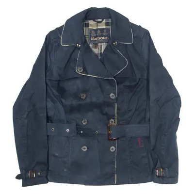 BARBOUR Sycamore Trench Pea Jacket Blue Womens UK 12