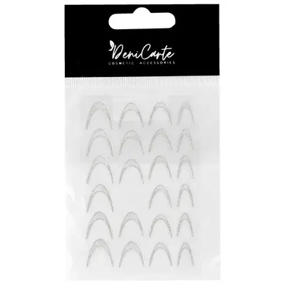 Adesivi per unghie glitterati DeniCarte - French argento