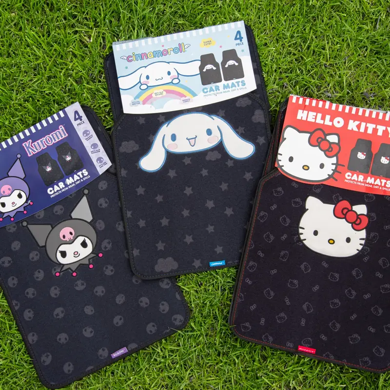 Hello Kitty & Friends Carpet Car Floor Mats, Front & Rear - Universal Fit