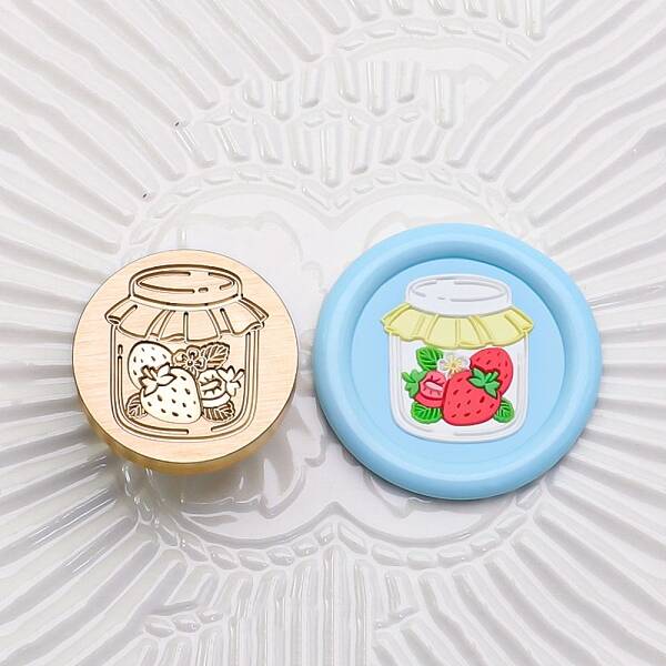 Golden Tone Round Wax Seal Brass Stamp Heads