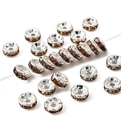 Brass Grade A Rhinestone Spacer Beads