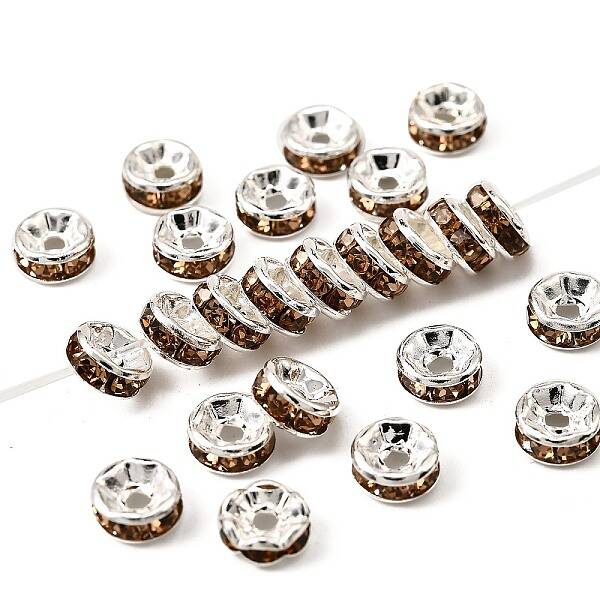 Brass Grade A Rhinestone Spacer Beads