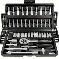 53&46 pcs tool set, car repair machinery tools, Automotive Repair Tool Kit with Multifunctional Socket Wrench for Car, 1/2 * ...