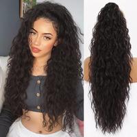 ORSUNCER Hair Extension Claw Ponytail Long Wavy Ponytail Extension Black Brown 30 Inch Curly Clip Ponytail in Hair Extensions...