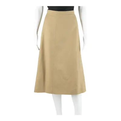WEIBEL Womens Straight Skirt Beige Midi Wool 90s L