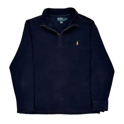 Polo By Ralph Lauren 1/4 Zip - Large Navy Cotton