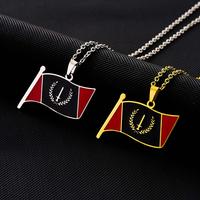 2 Pack Stainless Steel American Black Flag Necklace Men Women Dily Party Faith Jewelry Personalized Memorial Birthday Gift