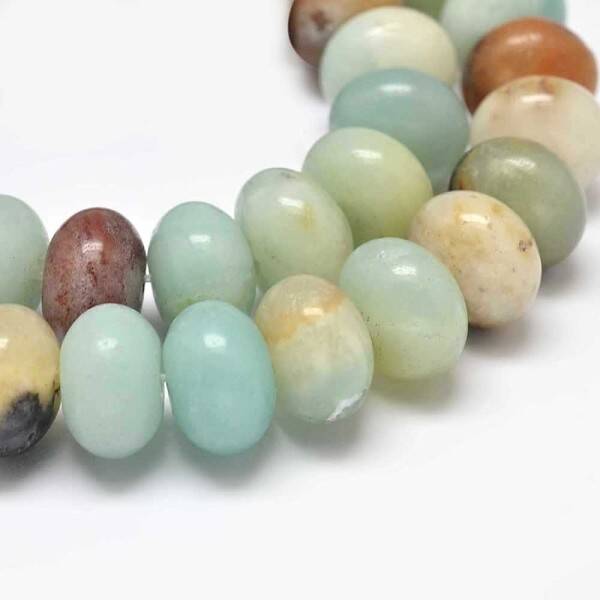 Rondelle Natural Flower Amazonite Beads Strands