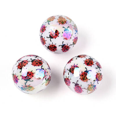 Printed Opaque Acrylic Beads