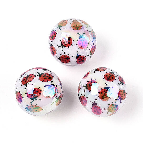 Printed Opaque Acrylic Beads