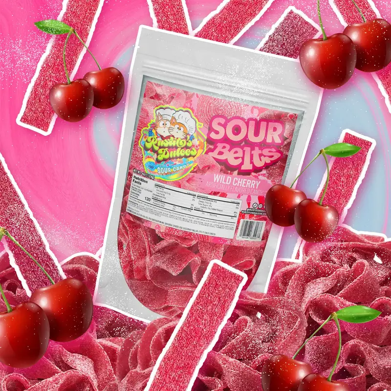Wild Cherry Sour Belts candy belts