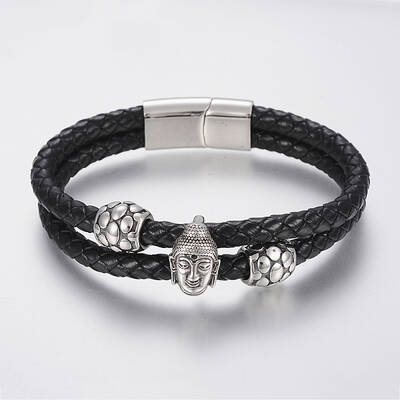 Braided Leather Cord Multi-strand Bracelets