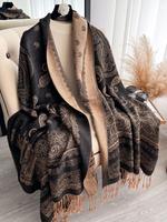 Women's Boho Style Paisley Print Long Scarf, Casual Trendy Tassel Decor Shawl for Daily Wear, Fashion Casual Soft Scarf for W...
