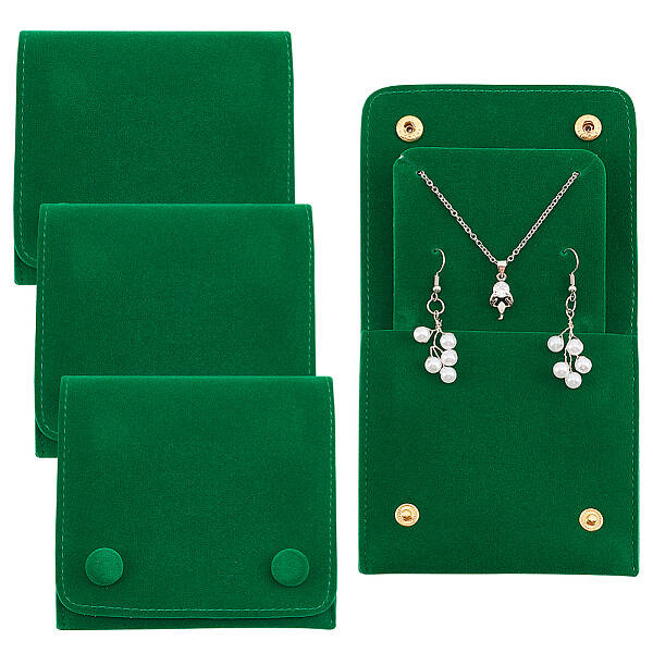 Lint Cloth Jewelry Gift Pouches with Snap Fastener