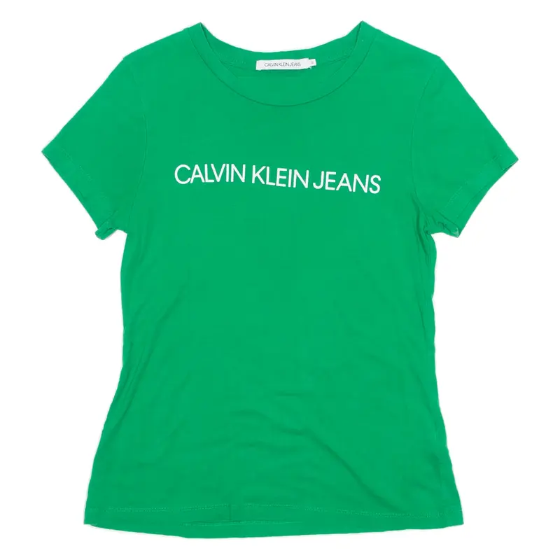 CALVIN KLEIN JEANS Womens T-Shirt Green S