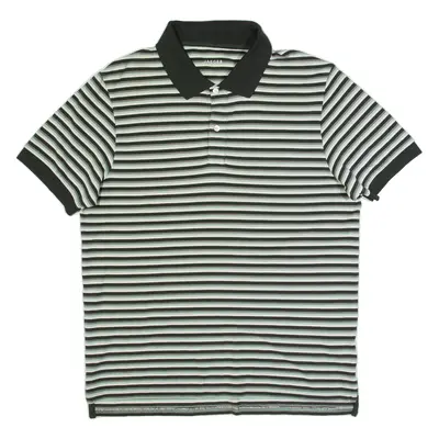 JAEGER Mens Polo Shirt Green Striped M