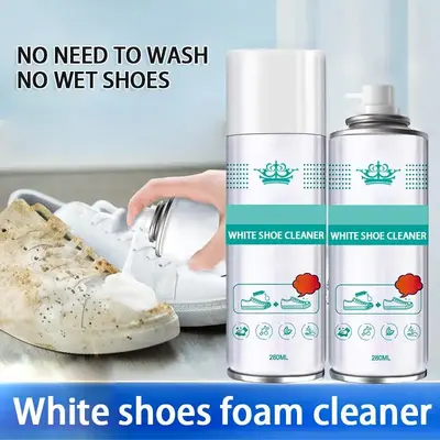 Nuokaiqi White Shoe Cleaner 280ml Premium Dual-Sided Sponges No Water Needed for Sneakers & Tennis Shoes Gentle Rub Design Cl...