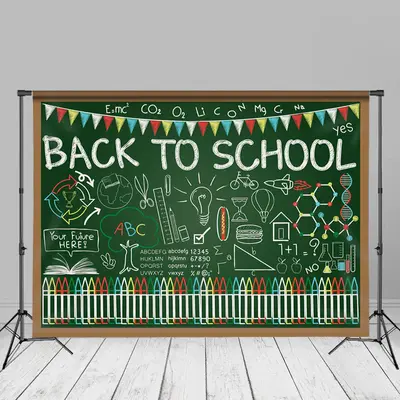 Blackboard Graffiti Alphabet Back To School Backdrop - Aperturee