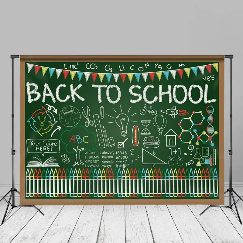 Blackboard Graffiti Alphabet Back To School Backdrop - Aperturee