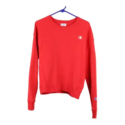 Champion Sweatshirt - Small Red Cotton Blend