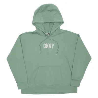 DKNY Womens Green Hoodie Pullover XL