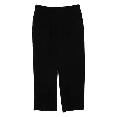 Pleated Womens Trousers Black Loose Straight W35 L28