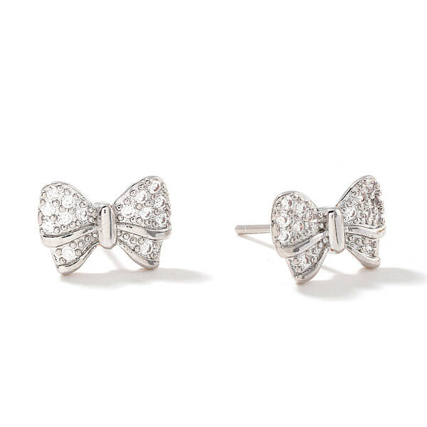 Brass Bowknot Stud Earrings